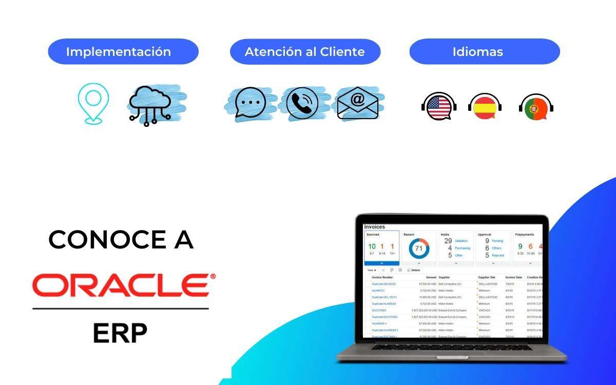 En la imagen se ve una infografia sobre oracle erp