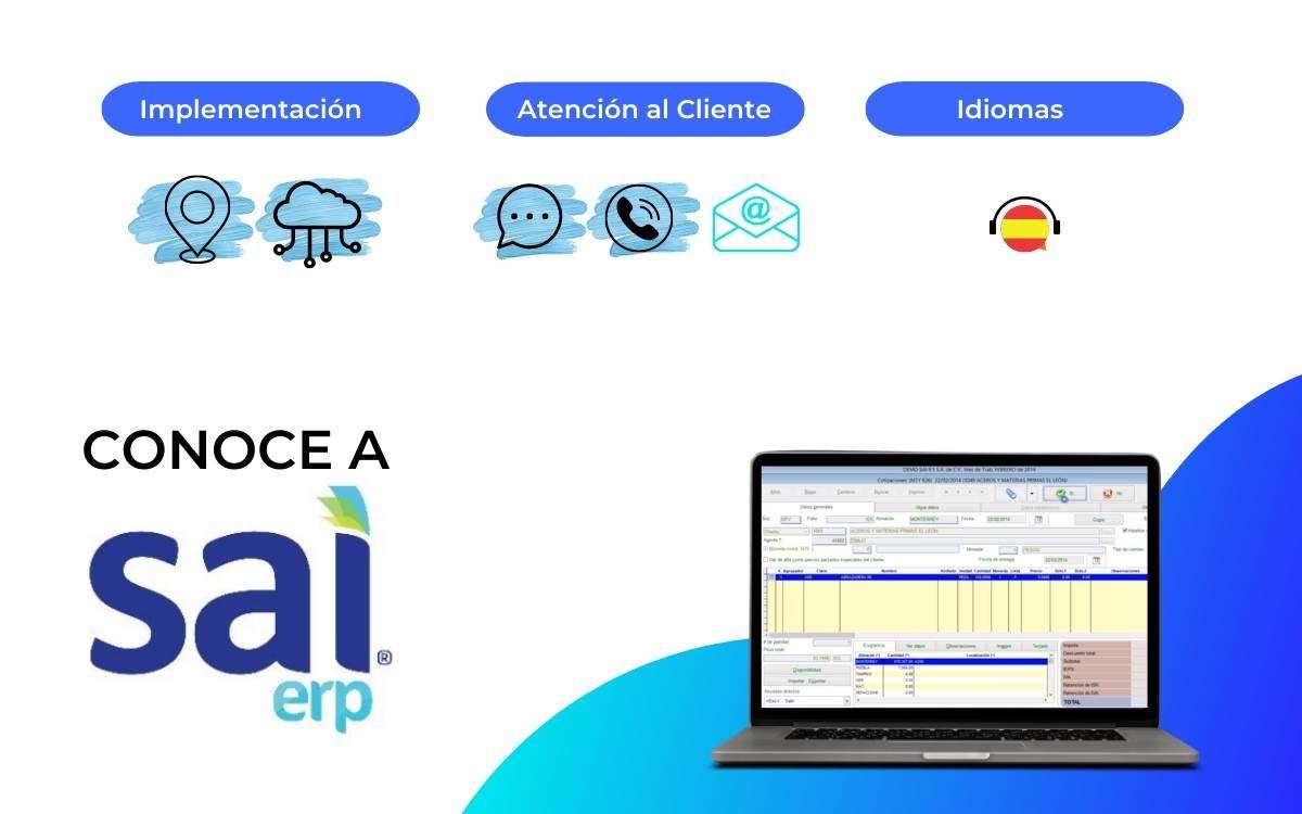 En la imagen se ve una infografia sobre sai erp