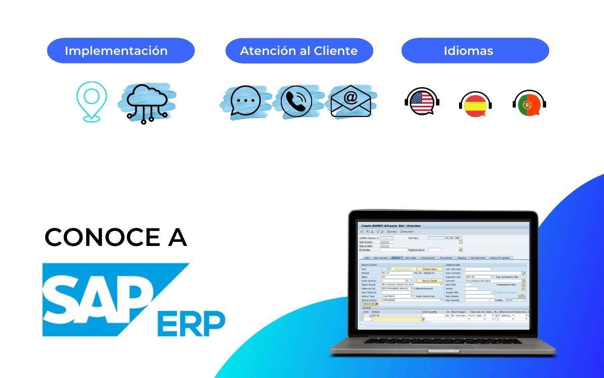 En la imagen se ve una infografia sobre sap erp