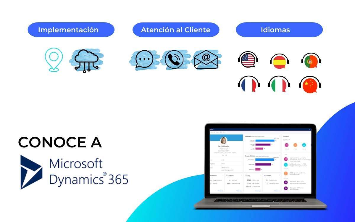 En la imagen se ve la interfaz de Dynamics 365, un ejemplo de ERP