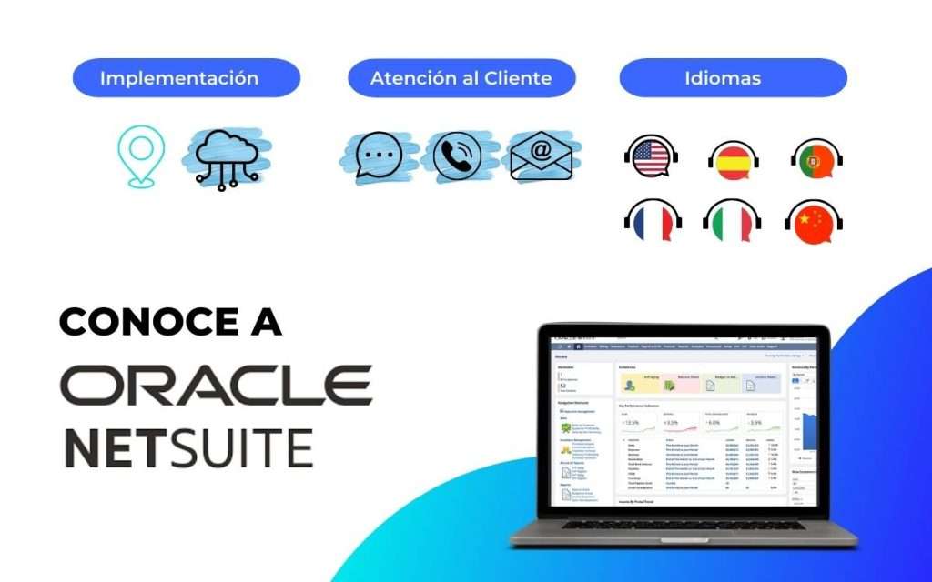 En la imagen se ve la interfaz de oracle, un ERP para startups