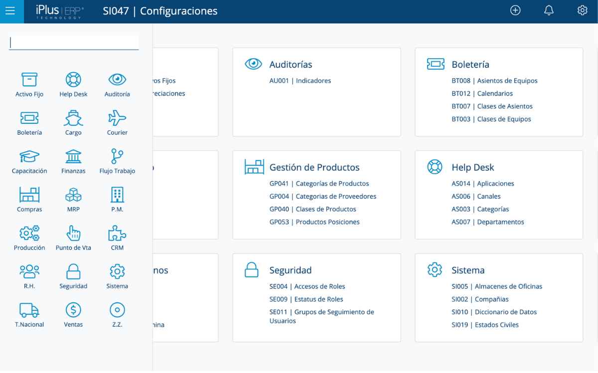 Vemos una captura de pantalla de la interfaz del software iPlus ERP.