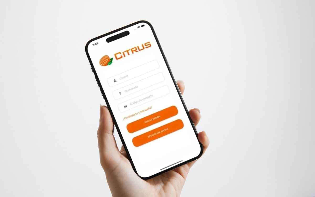 Vemos una imagen de la app móvil de Citrus ERP.