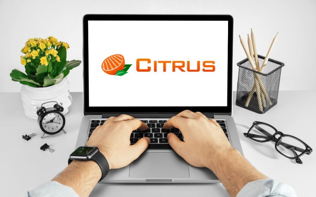 Vemos una imagen de una persona utilizando el software Citrus ERP.